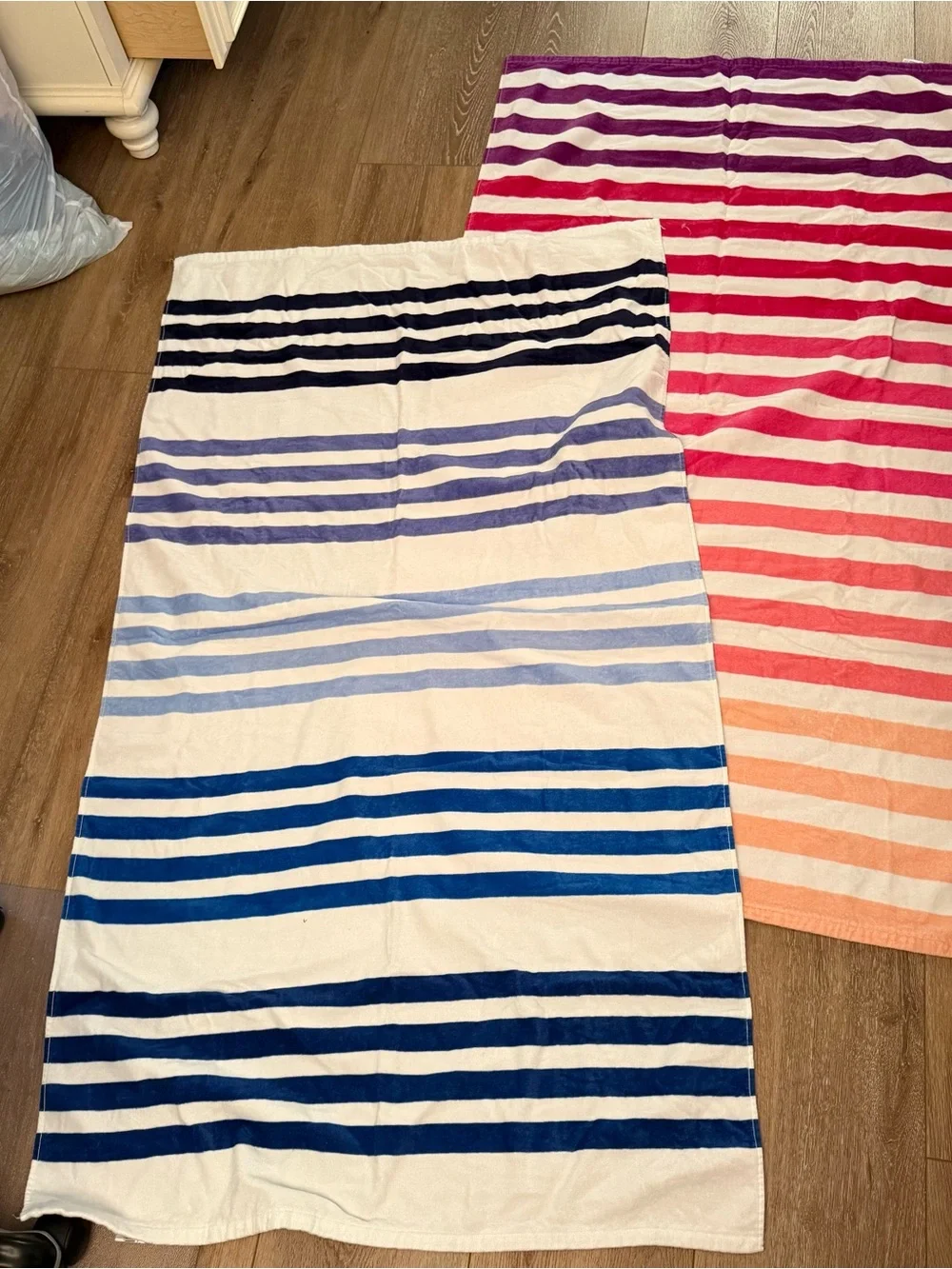 2 Striped Ombre Beach Towel cabana towel stripe towel